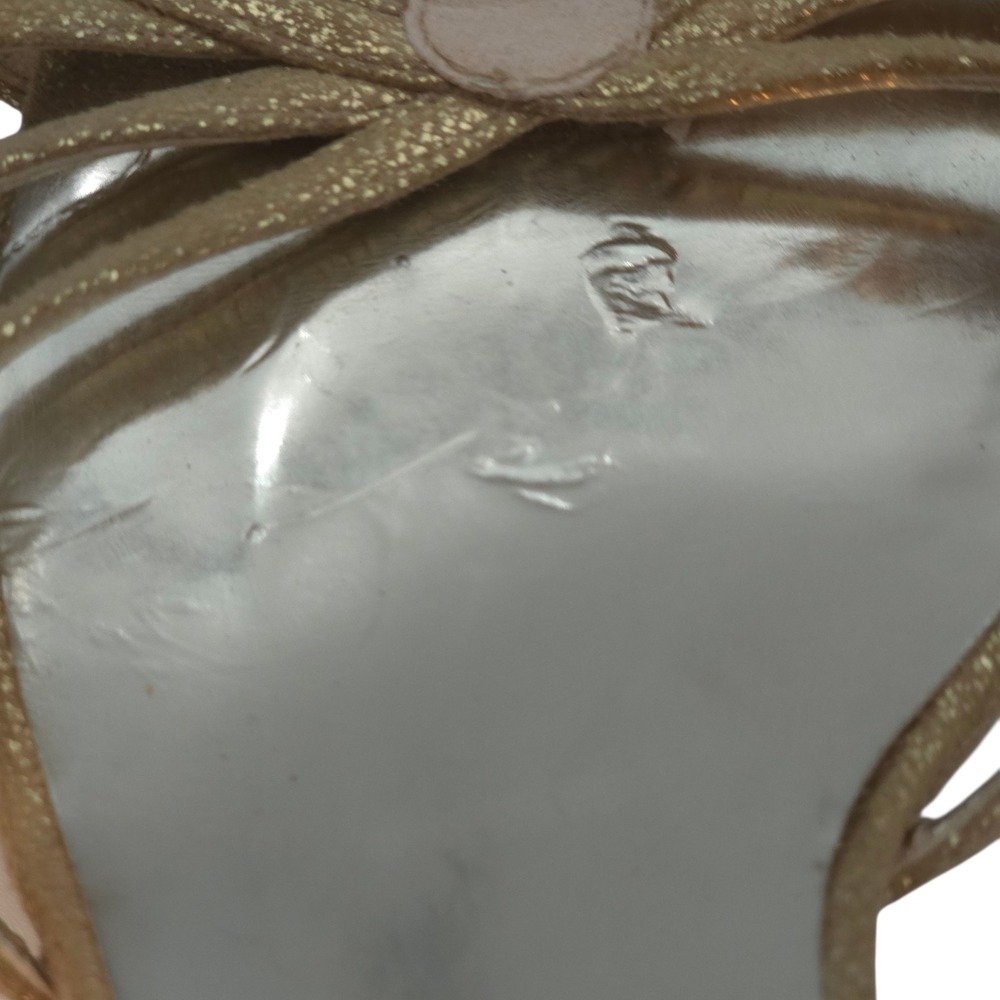 Silvana Made‎ Italy Gold Strappy Heels 40/9.5 Leather Sole Evening Sandals Gala - Picture 7 of 11